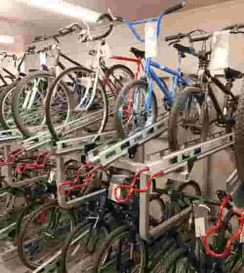 Secure bike storage room
